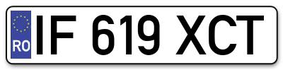 Placuta inmatriculare numar auto  IF-619-XCT, IF 619 XCT, IF619XCT