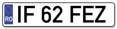 Placuta inmatriculare numar auto  IF-62-FEZ, IF 62 FEZ, IF62FEZ