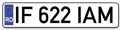 Placuta inmatriculare numar auto  IF-622-IAM, IF 622 IAM, IF622IAM