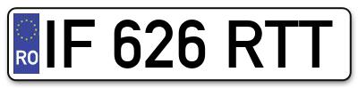 Placuta inmatriculare numar auto  IF-626-RTT, IF 626 RTT, IF626RTT