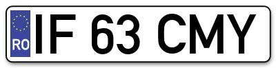Placuta inmatriculare numar auto  IF-63-CMY, IF 63 CMY, IF63CMY