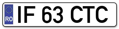 Placuta inmatriculare numar auto  IF-63-CTC, IF 63 CTC, IF63CTC