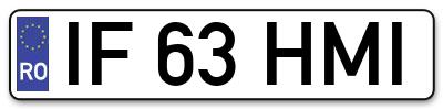 Placuta inmatriculare numar auto  IF-63-HMI, IF 63 HMI, IF63HMI
