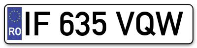 Placuta inmatriculare numar auto  IF-635-VQW, IF 635 VQW, IF635VQW