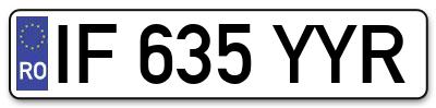 Placuta inmatriculare numar auto  IF-635-YYR, IF 635 YYR, IF635YYR