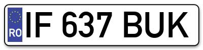 Placuta inmatriculare numar auto  IF-637-BUK, IF 637 BUK, IF637BUK