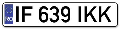 Placuta inmatriculare numar auto  IF-639-IKK, IF 639 IKK, IF639IKK