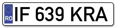 Placuta inmatriculare numar auto  IF-639-KRA, IF 639 KRA, IF639KRA