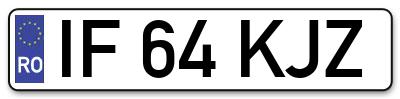 Placuta inmatriculare numar auto  IF-64-KJZ, IF 64 KJZ, IF64KJZ