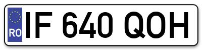 Placuta inmatriculare numar auto  IF-640-QOH, IF 640 QOH, IF640QOH