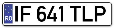 Placuta inmatriculare numar auto  IF-641-TLP, IF 641 TLP, IF641TLP