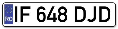 Placuta inmatriculare numar auto  IF-648-DJD, IF 648 DJD, IF648DJD