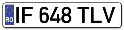 Placuta inmatriculare numar auto  IF-648-TLV, IF 648 TLV, IF648TLV