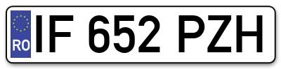 Placuta inmatriculare numar auto  IF-652-PZH, IF 652 PZH, IF652PZH