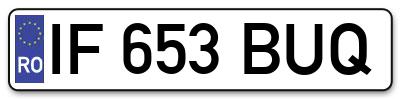 Placuta inmatriculare numar auto  IF-653-BUQ, IF 653 BUQ, IF653BUQ