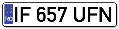 Placuta inmatriculare numar auto  IF-657-UFN, IF 657 UFN, IF657UFN