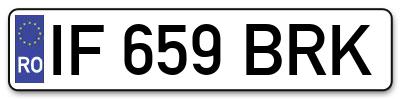 Placuta inmatriculare numar auto  IF-659-BRK, IF 659 BRK, IF659BRK