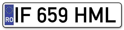 Placuta inmatriculare numar auto  IF-659-HML, IF 659 HML, IF659HML