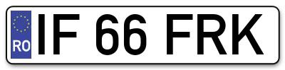Placuta inmatriculare numar auto  IF-66-FRK, IF 66 FRK, IF66FRK