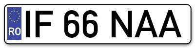 Placuta inmatriculare numar auto  IF-66-NAA, IF 66 NAA, IF66NAA