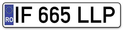 Placuta inmatriculare numar auto  IF-665-LLP, IF 665 LLP, IF665LLP
