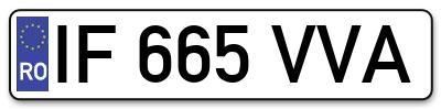 Placuta inmatriculare numar auto  IF-665-VVA, IF 665 VVA, IF665VVA