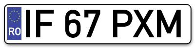Placuta inmatriculare numar auto  IF-67-PXM, IF 67 PXM, IF67PXM