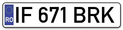 Placuta inmatriculare numar auto  IF-671-BRK, IF 671 BRK, IF671BRK