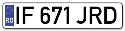 Placuta inmatriculare numar auto  IF-671-JRD, IF 671 JRD, IF671JRD