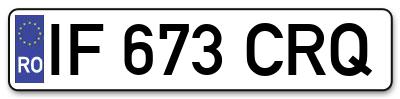Placuta inmatriculare numar auto  IF-673-CRQ, IF 673 CRQ, IF673CRQ