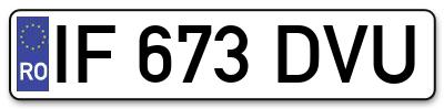 Placuta inmatriculare numar auto  IF-673-DVU, IF 673 DVU, IF673DVU