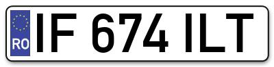 Placuta inmatriculare numar auto  IF-674-ILT, IF 674 ILT, IF674ILT
