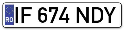 Placuta inmatriculare numar auto  IF-674-NDY, IF 674 NDY, IF674NDY