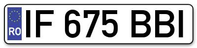 Placuta inmatriculare numar auto  IF-675-BBI, IF 675 BBI, IF675BBI