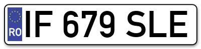 Placuta inmatriculare numar auto  IF-679-SLE, IF 679 SLE, IF679SLE