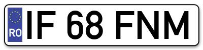 Placuta inmatriculare numar auto  IF-68-FNM, IF 68 FNM, IF68FNM