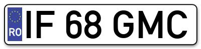 Placuta inmatriculare numar auto  IF-68-GMC, IF 68 GMC, IF68GMC