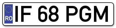 Placuta inmatriculare numar auto  IF-68-PGM, IF 68 PGM, IF68PGM