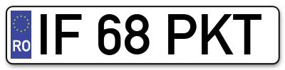 Placuta inmatriculare numar auto  IF-68-PKT, IF 68 PKT, IF68PKT