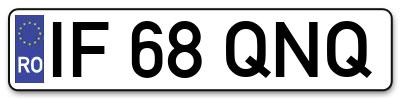 Placuta inmatriculare numar auto  IF-68-QNQ, IF 68 QNQ, IF68QNQ