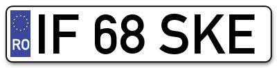 Placuta inmatriculare numar auto  IF-68-SKE, IF 68 SKE, IF68SKE