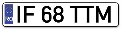 Placuta inmatriculare numar auto  IF-68-TTM, IF 68 TTM, IF68TTM