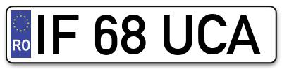 Placuta inmatriculare numar auto  IF-68-UCA, IF 68 UCA, IF68UCA