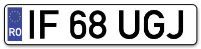 Placuta inmatriculare numar auto  IF-68-UGJ, IF 68 UGJ, IF68UGJ
