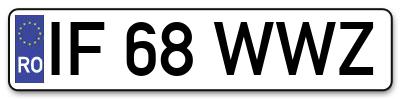 Placuta inmatriculare numar auto  IF-68-WWZ, IF 68 WWZ, IF68WWZ