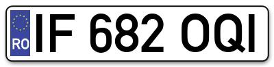 Placuta inmatriculare numar auto  IF-682-OQI, IF 682 OQI, IF682OQI