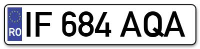 Placuta inmatriculare numar auto  IF-684-AQA, IF 684 AQA, IF684AQA