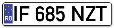 Placuta inmatriculare numar auto  IF-685-NZT, IF 685 NZT, IF685NZT