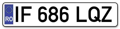 Placuta inmatriculare numar auto  IF-686-LQZ, IF 686 LQZ, IF686LQZ