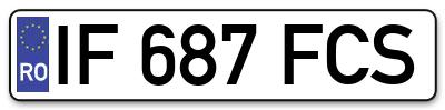 Placuta inmatriculare numar auto  IF-687-FCS, IF 687 FCS, IF687FCS
